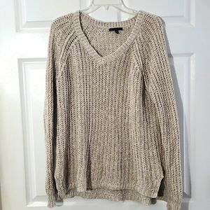 American Eagle Glitter Loose Fit V-neck Leggings Sweater Size Medium